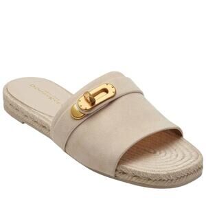 NEW in Box Donna Karan Leather Suede Sandal Womens 8.5 Slip On Nude